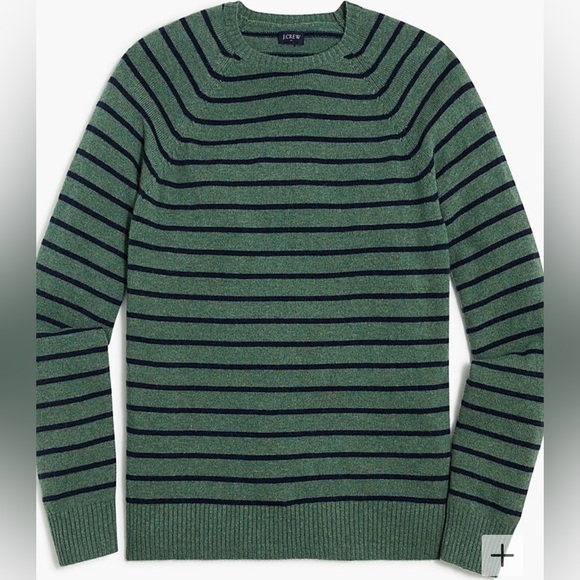 J. Crew Lambswool-Blend Sweater - NWT - Medium - Heather Moss Navy - Picture 3 of 4